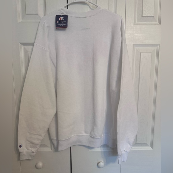 Champion White and Red NC State Wolfpack Crewneck Sweater - Picture 5 of 7